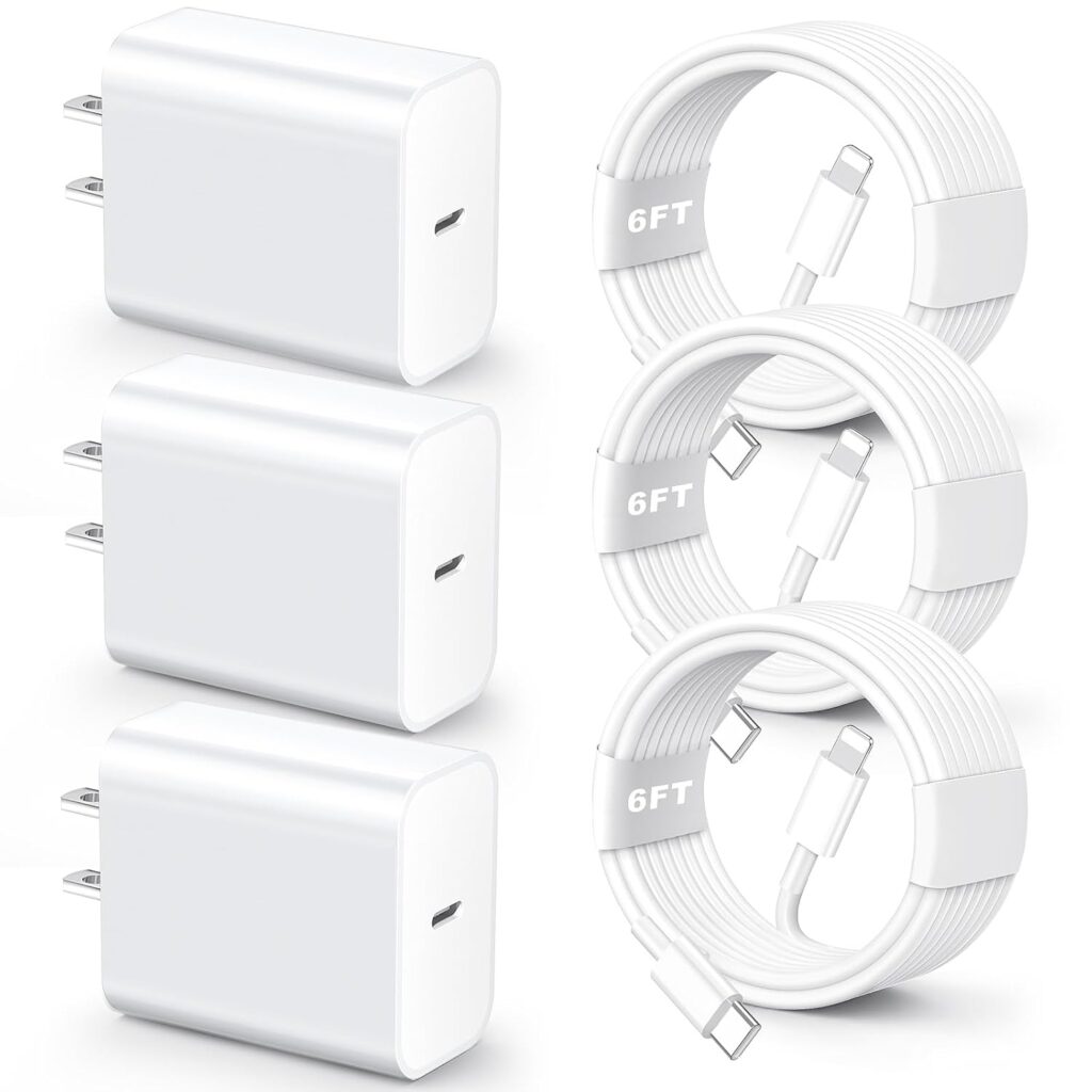 for iPhone Fast Charger【MFi Certified】 3 Pack 20W PD USB C Wall Charger Adapter with 6FT USB C to ightning Cord Fast Charging Cable Compatible with iPhone 14/13/12/11/Pro/Pro Max/Xs/Xr/X, White for iPhone Fast Charger【MFi Certified】 3 Pack 20W PD USB C Wall Charger Adapter with 6FT USB C to ightning Cord Fast Charging Cable Compatible with iPhone 14/13/12/11/Pro/Pro Max/Xs/Xr/X, White