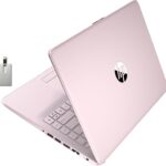HP Premium Stream 14″ HD BrightView Laptop, Intel Celeron N4120, 16GB RAM, 64GB eMMC Storage, UHD Graphics, HD Webcam, 1 Year Office 365, Bluetooth, WiFi, HDMI, Win 11s, Pink, 32GB Hotface USB Card