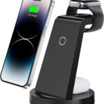 3 in 1 Charging Station for iPhone, Wireless Charger for iPhone 16 15 14 13 12 11 X Pro Max & Apple Watch – Wireless Charging Station for AirPods 4 3 Pro