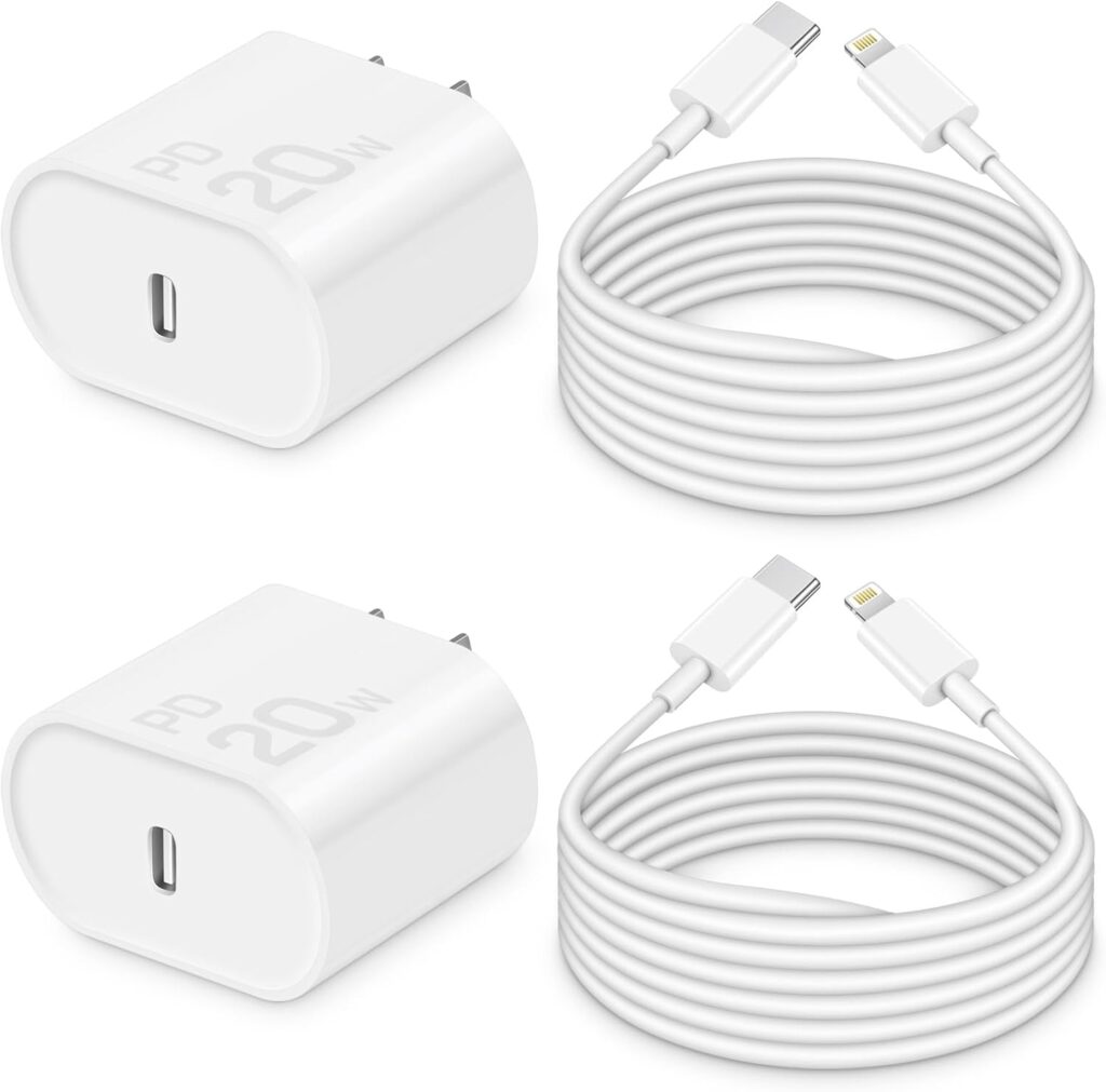 i Phone Charger 10Ft Fast Charging【MFi-Certified】 2-Pack 20W PD Fast Charger with 6Ft Fast Charging Cable, Type C Fast Charging Block & Fast Charger Cord for IP 14/13/12/11, i Pad & More i Phone Charger 10Ft Fast Charging【MFi-Certified】 2-Pack 20W PD Fast Charger with 6Ft Fast Charging Cable, Type C Fast Charging Block & Fast Charger Cord for IP 14/13/12/11, i Pad & More