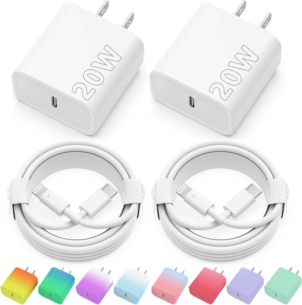 iPhone Charger Fast Charging, USB C Charger, iPhone 14 Charger, 2 Pack 20W USB C Wall Charger Block with 2 Pack 6FT USB C to Lightning Cable for iPhone 14 13 12 11 Pro Max XR XS X, iPad,AirPods Pro iPhone Charger Fast Charging, USB C Charger, iPhone 14 Charger, 2 Pack 20W USB C Wall Charger Block with 2 Pack 6FT USB C to Lightning Cable for iPhone 14 13 12 11 Pro Max XR XS X, iPad,AirPods Pro
