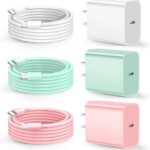 Dayaoncy Compatible with iPhone Charger Fast Charging, 20W USB C Wall Charger with 3Pack 10FT USB C to Lightning Cable, Phone Cable Fast Charging Compatible withi Phone 14/13/12/12 Pro Max/11