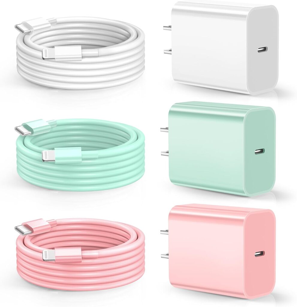 Dayaoncy Compatible with iPhone Charger Fast Charging, 20W USB C Wall Charger with 3Pack 10FT USB C to Lightning Cable, Phone Cable Fast Charging Compatible withi Phone 14/13/12/12 Pro Max/11 Dayaoncy Compatible with iPhone Charger Fast Charging, 20W USB C Wall Charger with 3Pack 10FT USB C to Lightning Cable, Phone Cable Fast Charging Compatible withi Phone 14/13/12/12 Pro Max/11