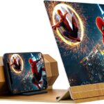 14‘’ Screen Magnifier for Smartphone, Mobile Phone 3D Magnifier Screen Expanders for Movies, Videos, and Gaming Foldable Phone Stand with Screen Amplifier B1 Beige