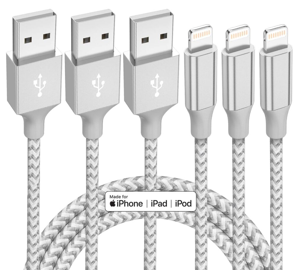 iPhone Charger 3 Pack 10 ft Apple MFi Certified Lightning Nylon Braided Cable Fast Charging Cord Compatible with iPhone 13 12 11 Pro Max XR XS X 8 7 6 Plus SE iPad and More iPhone Charger 3 Pack 10 ft Apple MFi Certified Lightning Nylon Braided Cable Fast Charging Cord Compatible with iPhone 13 12 11 Pro Max XR XS X 8 7 6 Plus SE iPad and More