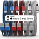 [Apple MFi Certified] 6Pack 3/3/6/6/6/10 FT iPhone Charger Nylon Braided Fast Charging Lightning Cable Compatible iPhone 14 Pro/13 mini/13/12/11 Pro MAX/XR/XS/8/7/Plus/6S/SE/iPad